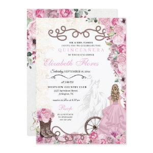 Western Pink Princess Floral Charra Quinceañera