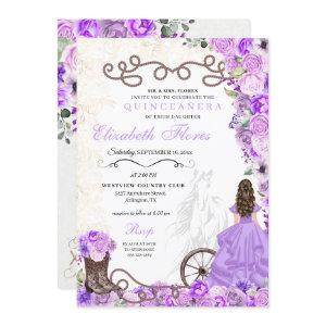 Western Purple Princess Floral Charra Quinceañera
