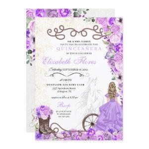 Western Purple Princess Floral Charra Quinceañera