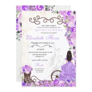 Western Purple Princess Floral Charra Quinceañera