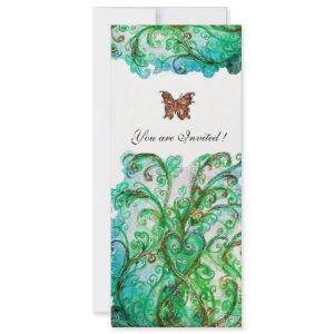 WHIMSICAL FLOURISHES Blue Green Floral White Pearl