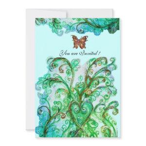 WHIMSICAL FLOURISHES bright blue green