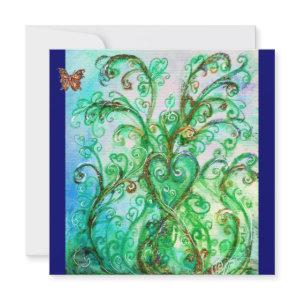 WHIMSICAL FLOURISHES bright blue green
