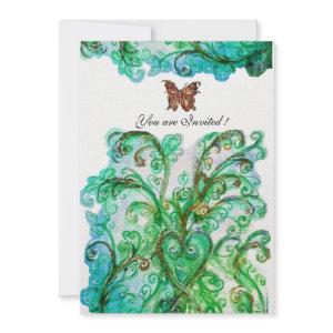 WHIMSICAL FLOURISHES bright blue green White Pearl