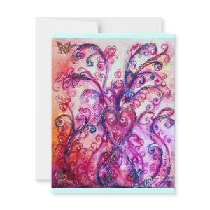 WHIMSICAL FLOURISHES bright red ,pink purple blue