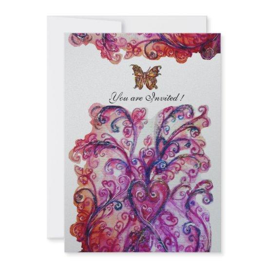 WHIMSICAL FLOURISHES bright red pink purple silver