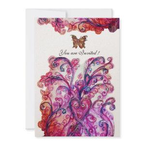 WHIMSICAL FLOURISHES bright red pink purple White