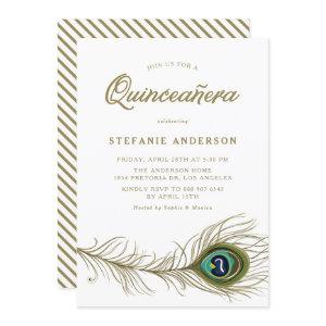Whimsical Peacock Feather Quinceañera