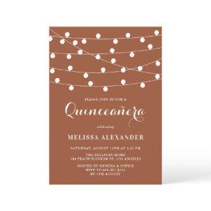 Whimsical String Lights Terracotta Quinceañera