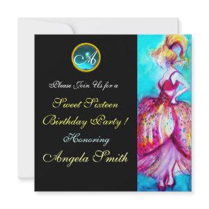 WHIMSICAL YOUNG GIRL SWEET 16 PARTY GEM MONOGRAM