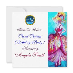 WHIMSICAL YOUNG GIRL SWEET 16 PARTY GEM MONOGRAM