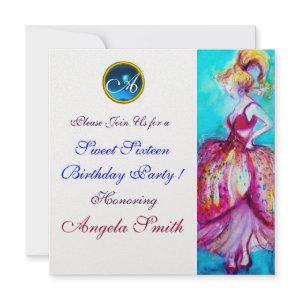 WHIMSICAL YOUNG GIRL SWEET 16 PARTY GEM MONOGRAM