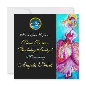WHIMSICAL YOUNG GIRL SWEET 16 PARTY GEM MONOGRAM