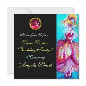 WHIMSICAL YOUNG GIRL SWEET 16 PARTY GEM MONOGRAM