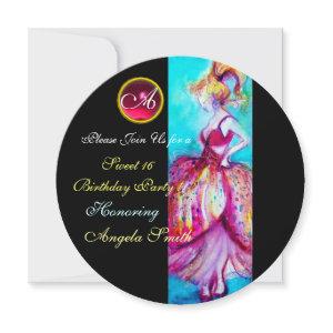 WHIMSICAL YOUNG GIRL SWEET 16 PARTY GEM MONOGRAM