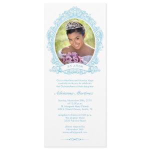 White and Aqua Blue Quinceanera Photo