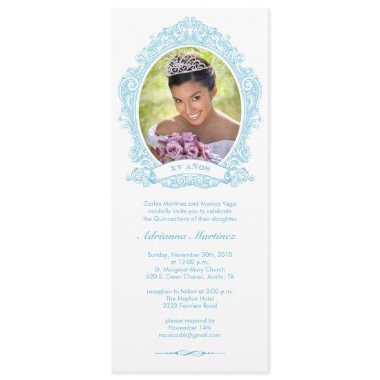 White and Aqua Blue Quinceanera Photo