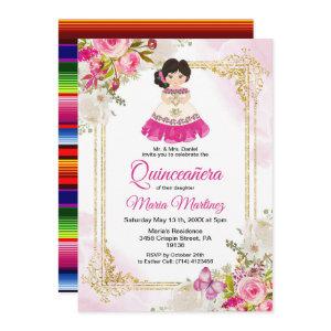 White and Pink Dress Mexican Girl Quinceanera 1