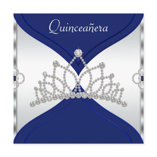 White and Royal Blue Quinceanera