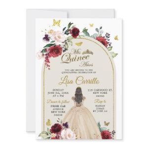 White Beige and Marsala Butterfly Mis Quince