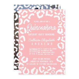 White Coral Cheetah Leopard Quinceañera Photo