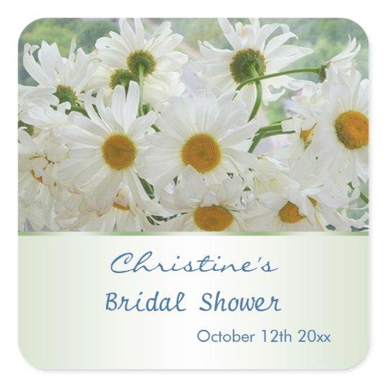 White daisy flowers Bridal Shower Sticker