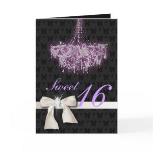 White Diamond Bow Sweet 16 Card