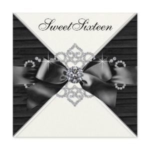 White Diamonds Black White Sweet 16 Birthday Party