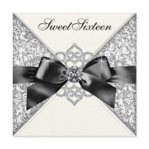 White Diamonds Black White Sweet 16 Birthday Party
