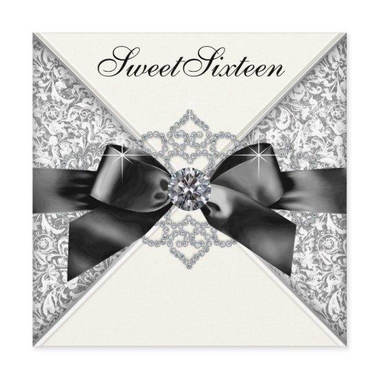 White Diamonds Black White Sweet 16 Birthday Party