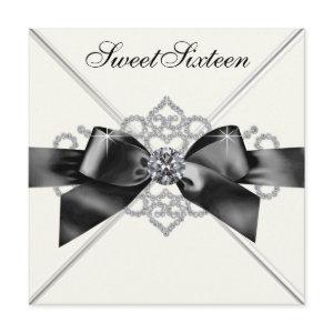 White Diamonds Black White Sweet 16 Birthday Party
