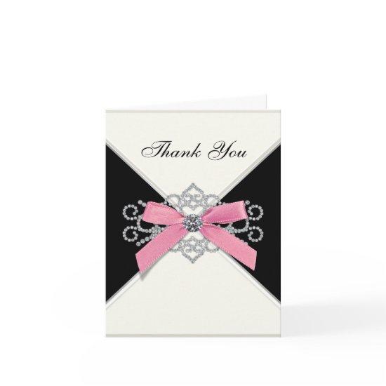 White Diamonds Pink and Black Thank You