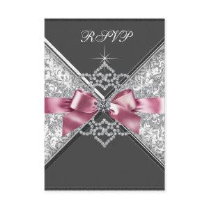 White Diamonds Pink Black RSVP