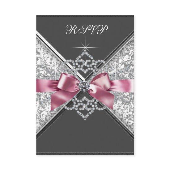 White Diamonds Pink Black RSVP