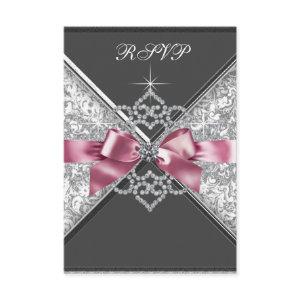 White Diamonds Pink Black RSVP