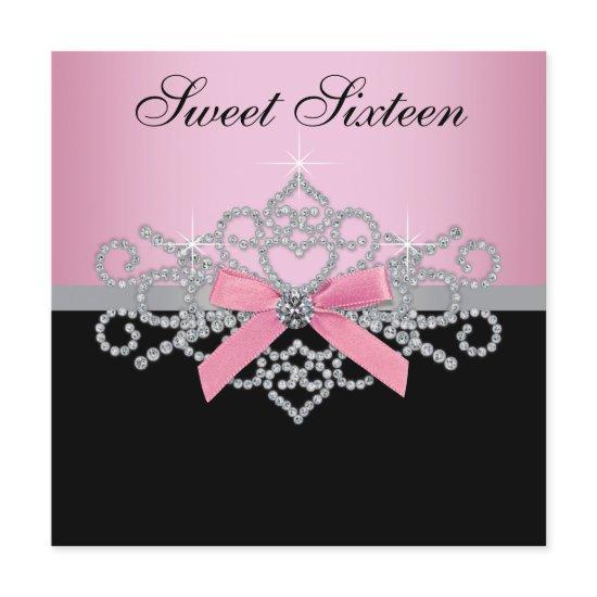 White Diamonds Pink Black Sweet 16 Birthday Party