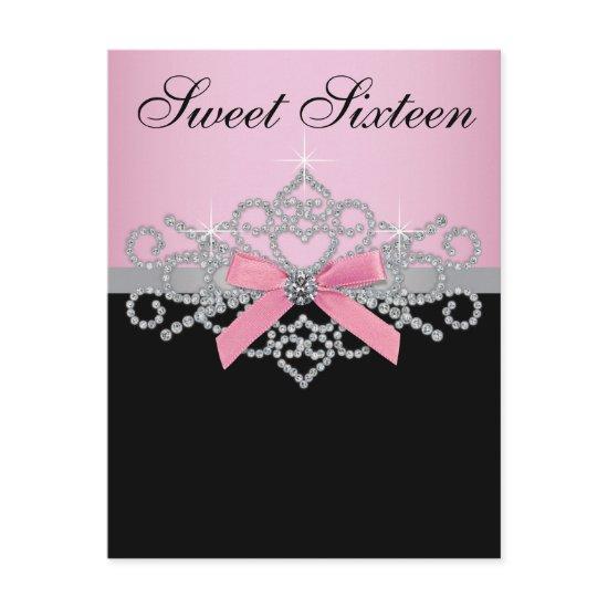 White Diamonds Pink Black Sweet 16 Birthday Party