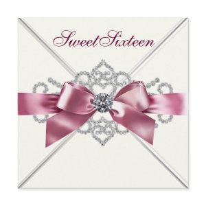 White Diamonds Pink Sweet 16 Birthday Party