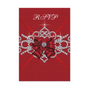 White Diamonds Red Sweet 16 Birthday Party RSVP