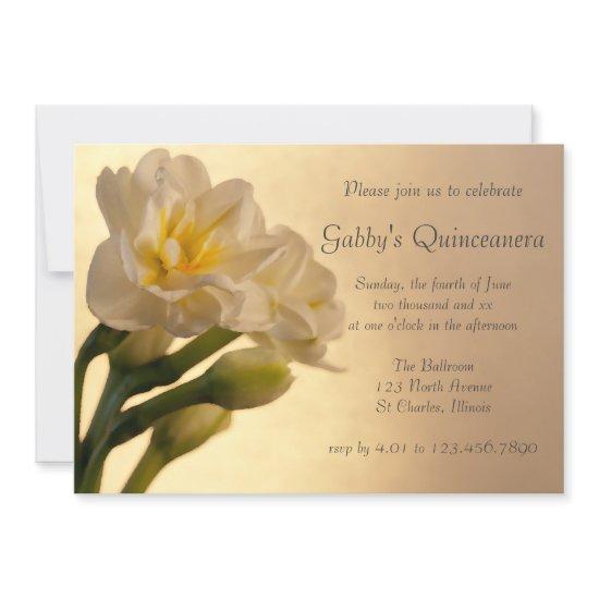 White Double Daffodils Quinceanera