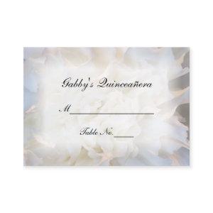 White Floral Quinceañera Place Card