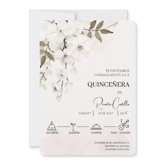 White Floral Spanish quinceañera