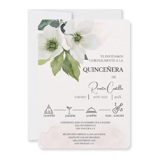 White Floral Spanish quinceañera