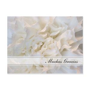 White Floral Spanish Thank You Postcard