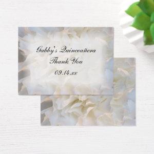 White Floral Thank You Quinceañera Favor Tags