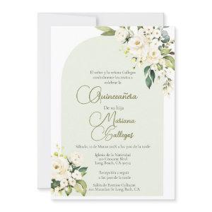 White flower with frame Quinceanera