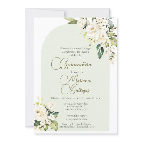 White flower with frame Quinceanera
