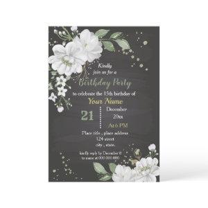 white flowers & green leaves birthday