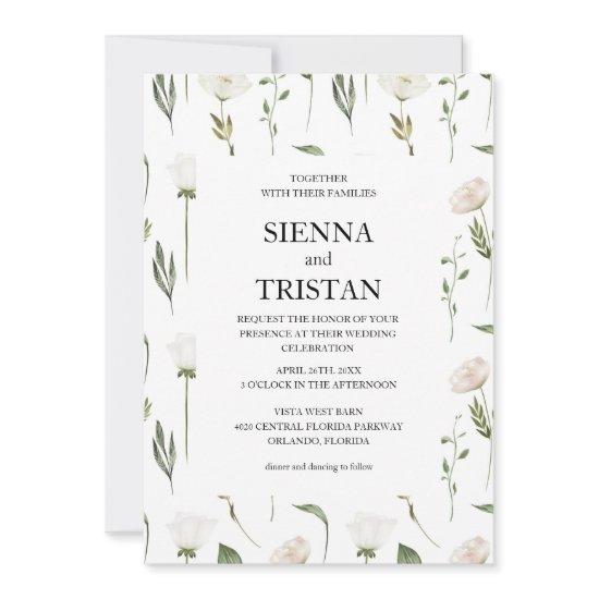 White Flowers Pampas Grass Greenery Succulent
