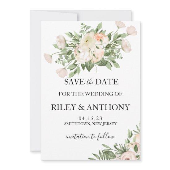 White Flowers Pampas Grass Greenery Succulent  Save The Date